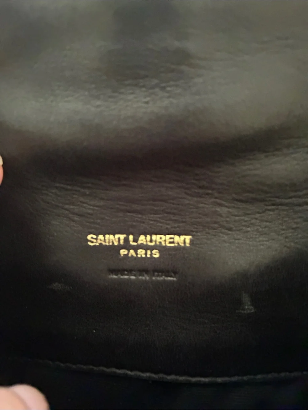Saint Laurent Black Quilted Leather YSL Envelope Pouch with Gold Logo